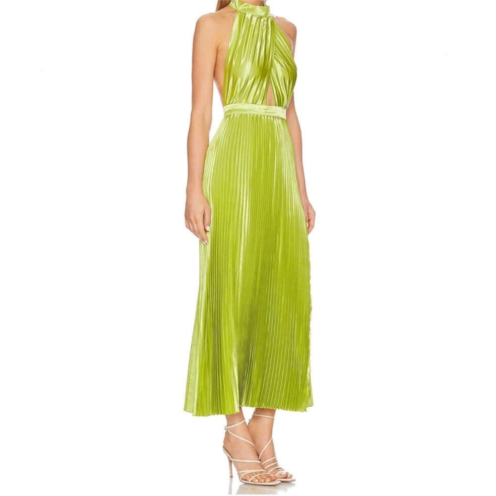 Elegant Green Halter Dress